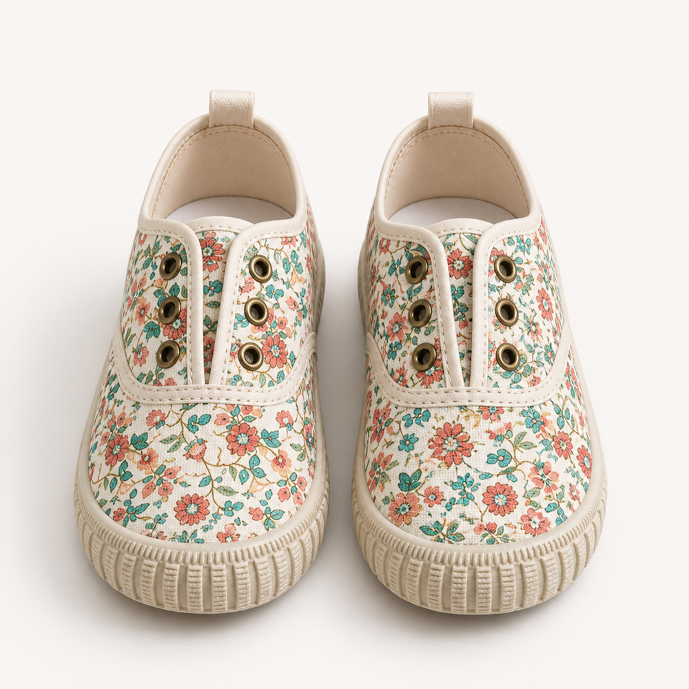 Children’s Cotton Slip-On Shoes – In Bloom