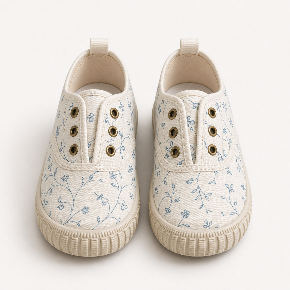 Children’s Cotton Slip-On Shoes – Scandi Floral