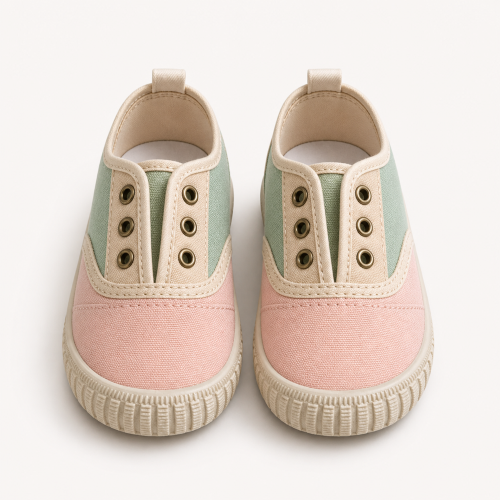 Children’s Cotton Slip-On Shoes – Sunset + Fern