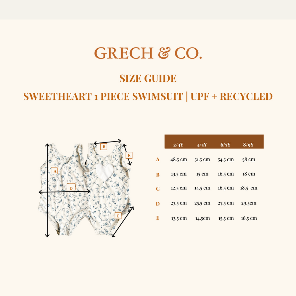 Sweetheart 1 Piece Swimsuit | UPF + Recycled - Sunset Meadow | Pre-Order SS27