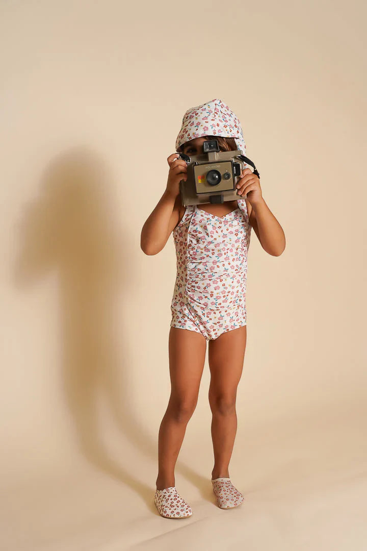 Vintage Girls 1 Piece Swimsuit | UPF + Recycled - Sunset Meadow | Pre-Order SS27