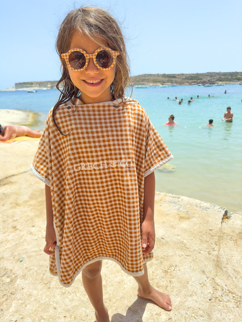 Original Round Sustainable Sunglasses | Bio-Based Bendable Polarized | Sienna Gingham | Pre-Order SS27