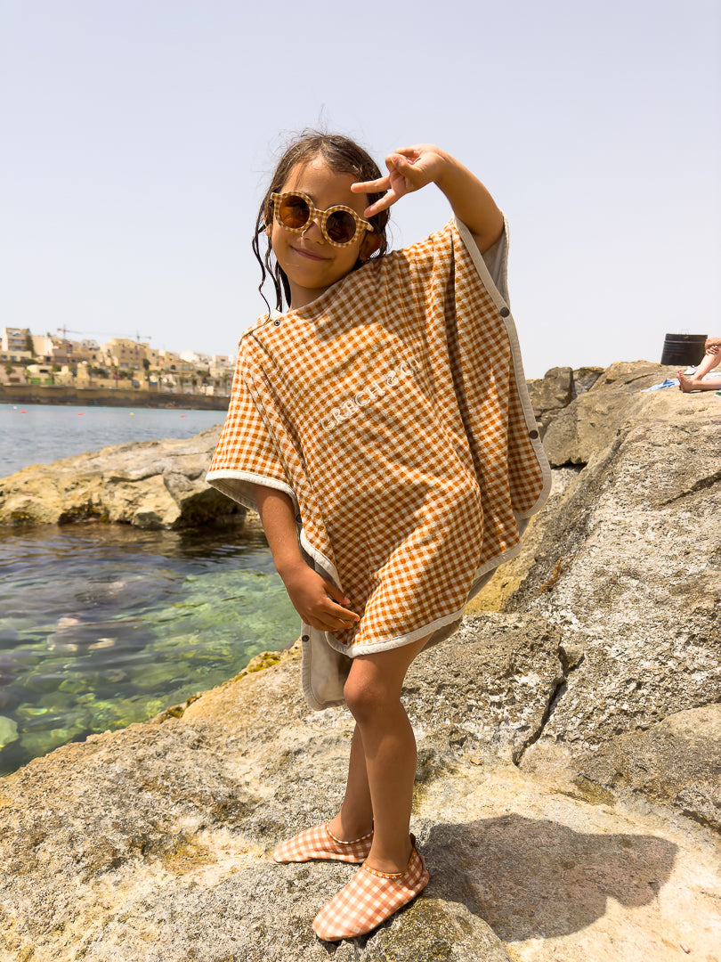 Original Round Sustainable Sunglasses | Bio-Based Bendable Polarized | Sienna Gingham | Pre-Order SS27