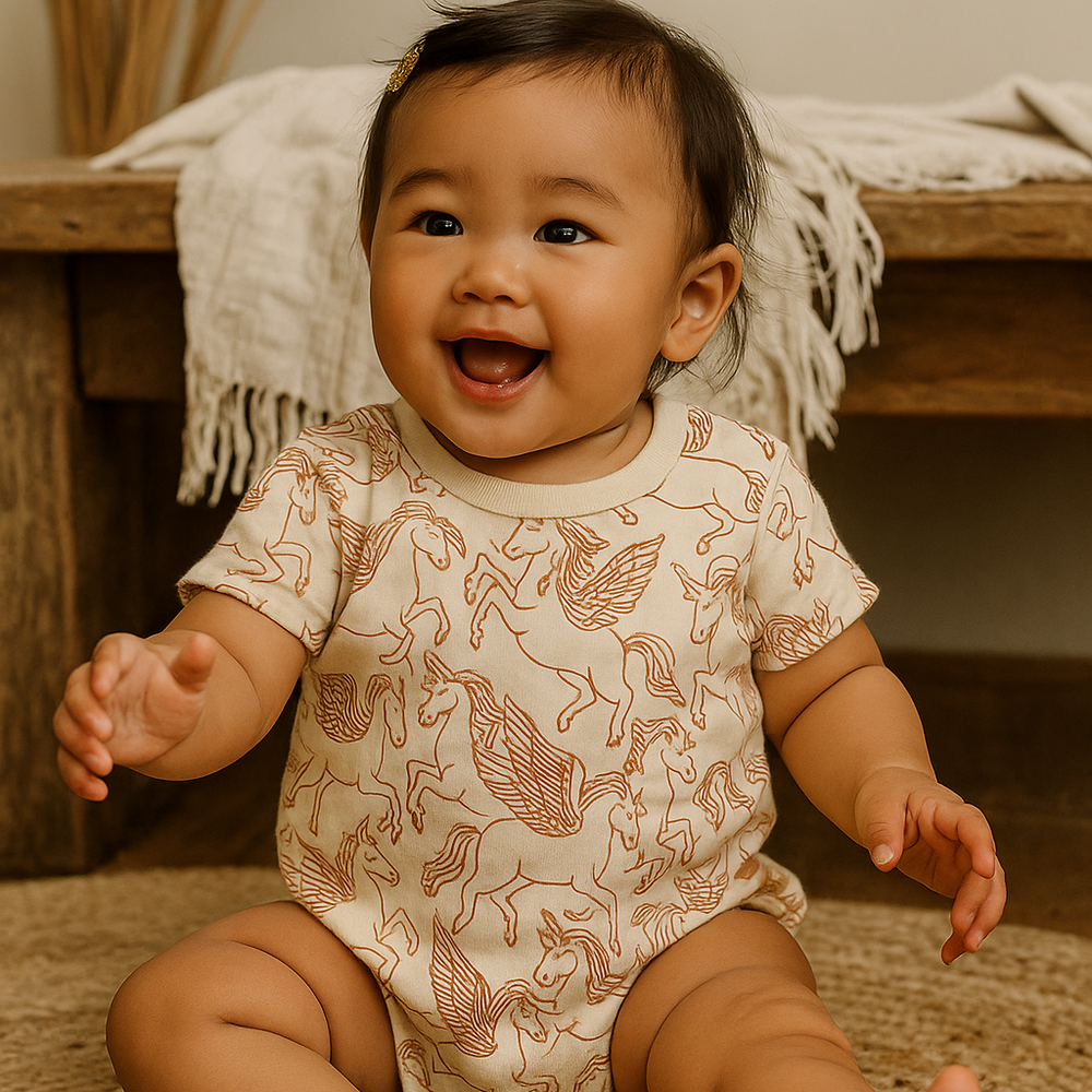 Bubble Romper  | Organic Cotton Jersey  - Pegasus