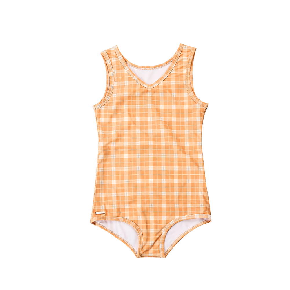 Sweetheart 1 Piece Swimsuit | UPF + Recycled - Buckwheat Plaid | Pre-Order SS27