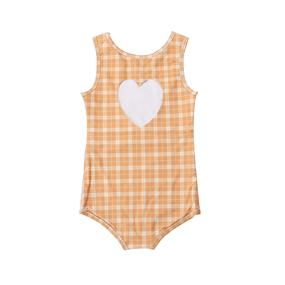 Sweetheart 1 Piece Swimsuit | UPF + Recycled - Buckwheat Plaid | Pre-Order SS27