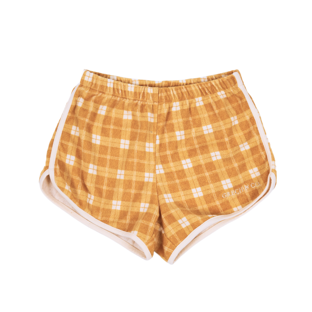 Retro Shorts | Organic Cotton Terry - Buckwheat Plaid | Pre-Order SS27
