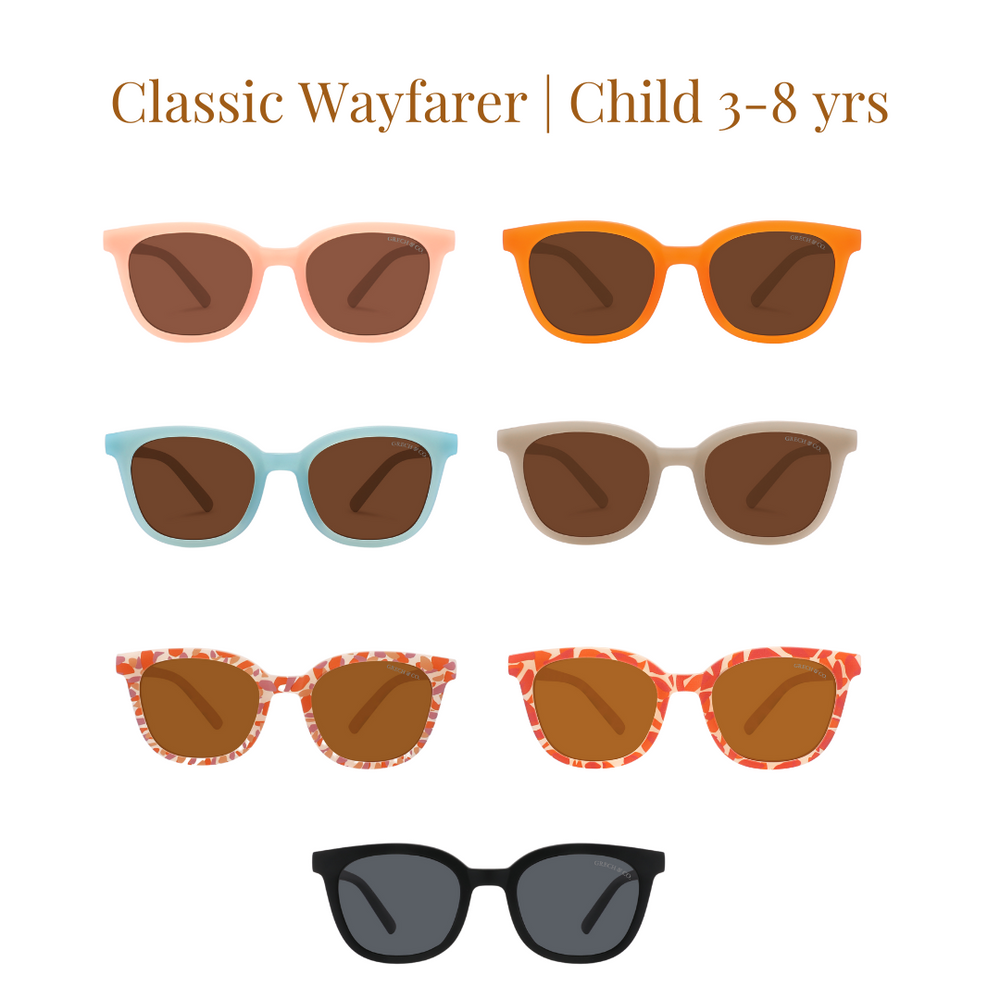 Classic Wayfarer Sustainable Sunglasses | Bio-Based · Bendable · Polarized | Child | 3-8 Y | Black | Pre-Order SS27