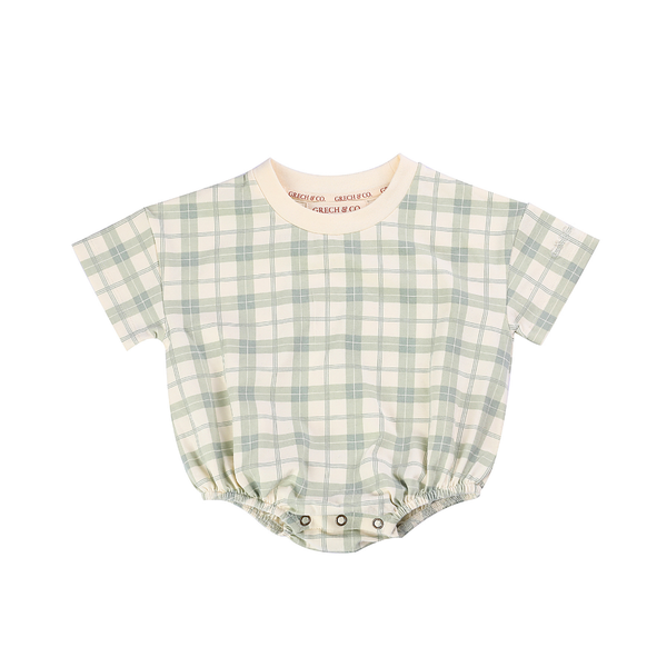 Bubble Romper ~ Fern Plaid