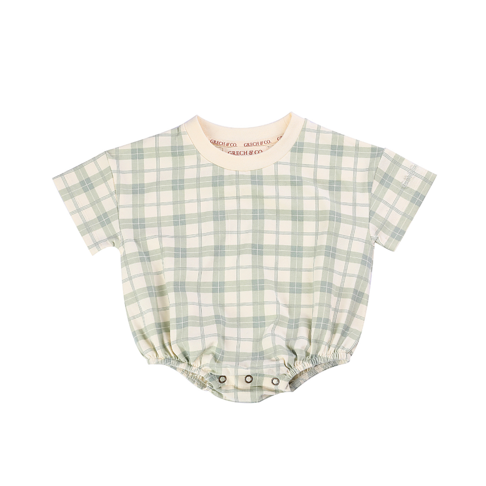 Bubble Romper | Organic Cotton Jersey - Fern Plaid | Pre-Order SS27