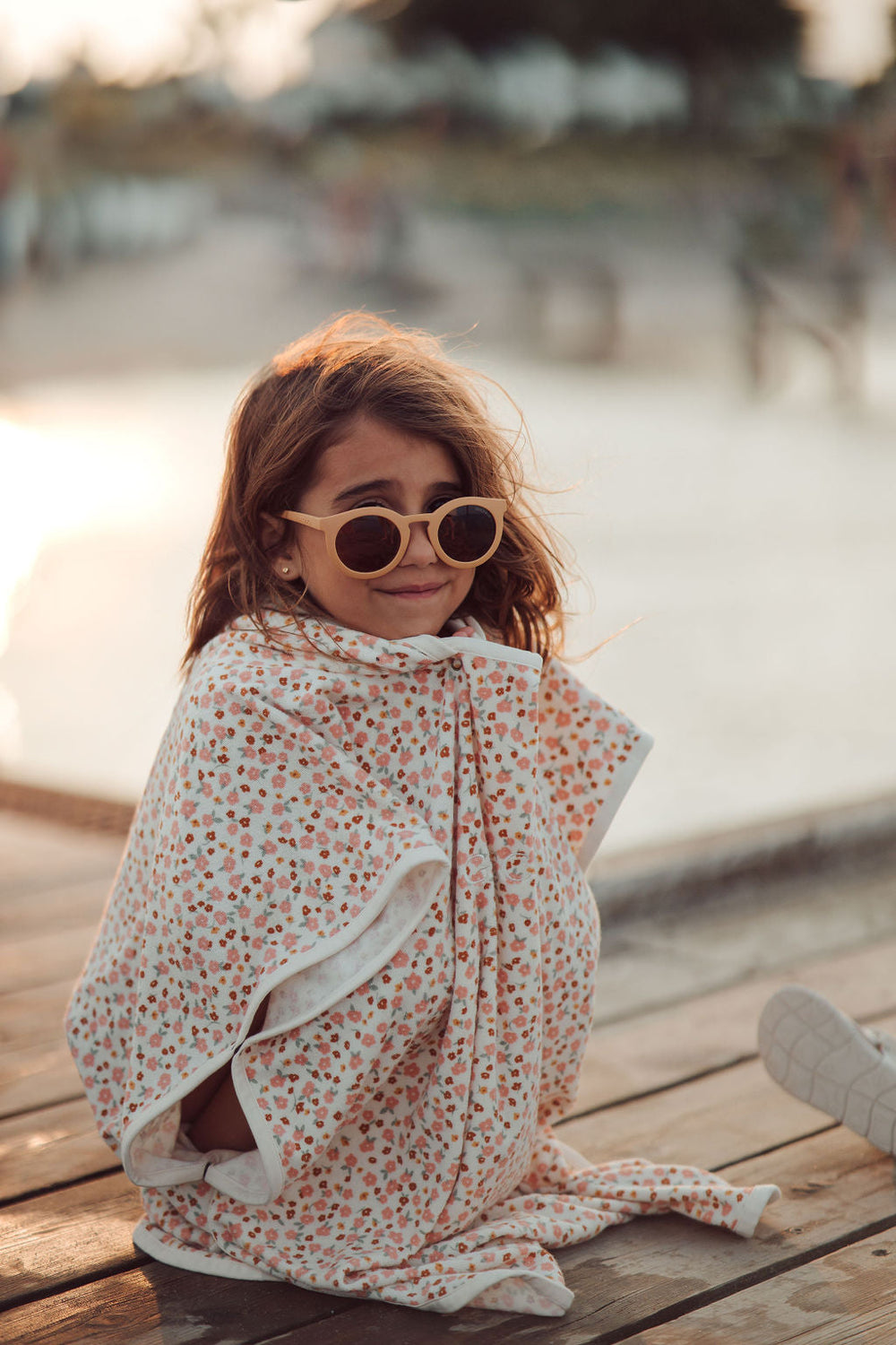 Bathing Towel Poncho | Organic Cotton - Sunset Meadow | Pre-Order SS27