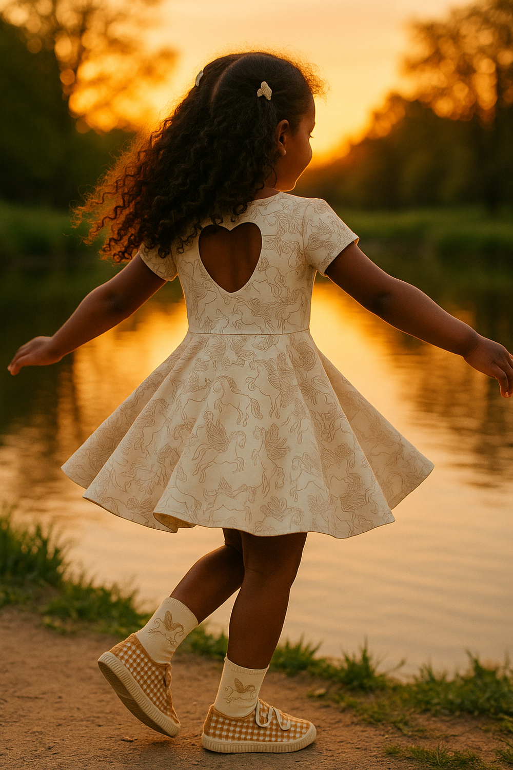 Sweetheart Twirl Dress | Organic Cotton Jersey - Pegasus