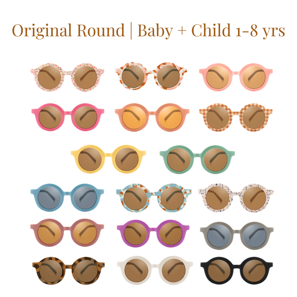 Original Round Sustainable Sunglasses | Bio-Based  Bendable Polarized | Sienna Gingham