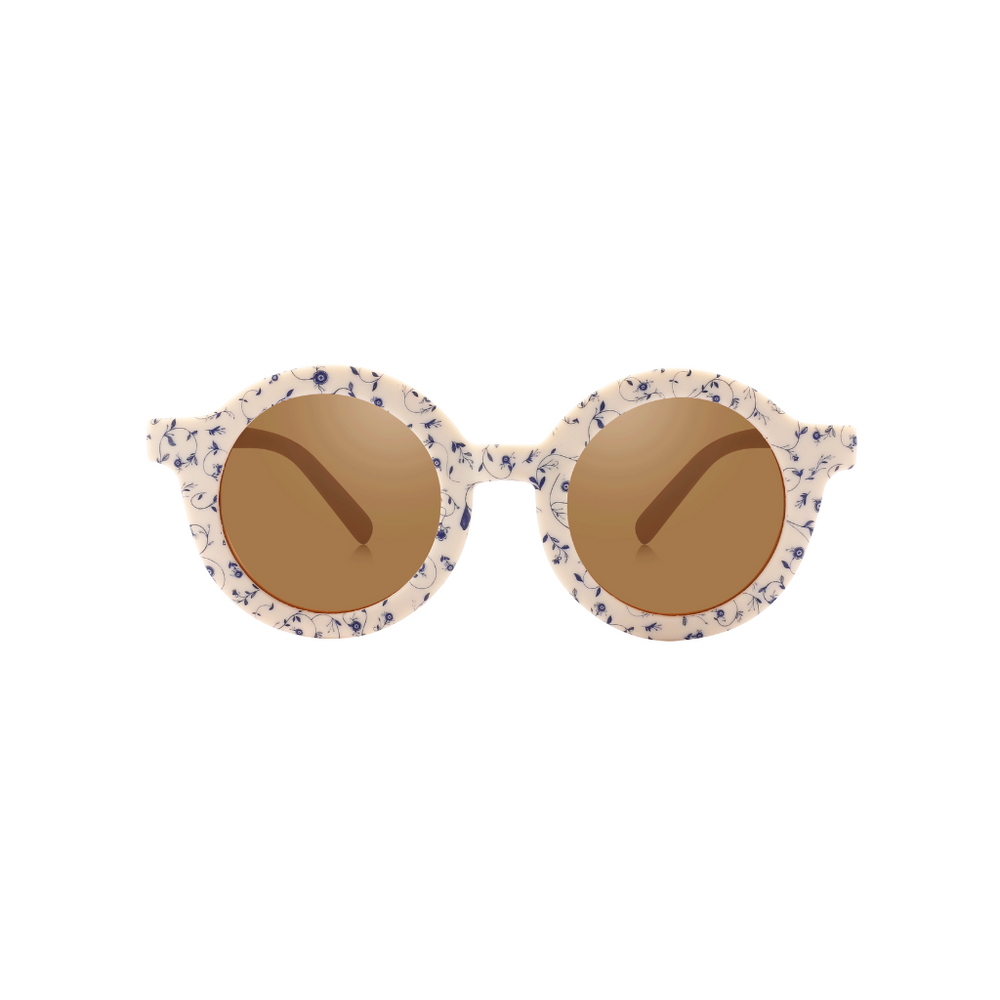 Original Round Sustainable Sunglasses | Bio-Based  Bendable Polarized | Scandi Floral