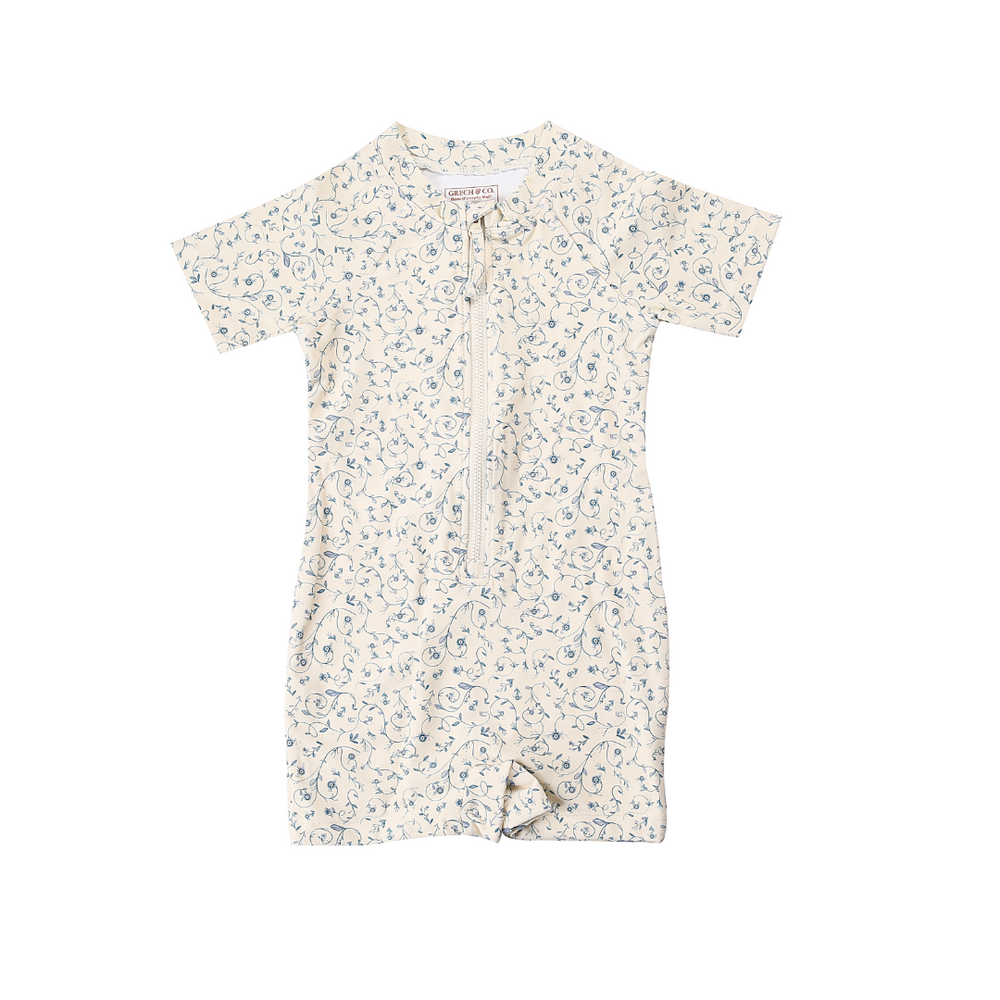 Short Sleeve Rashguard Swimsuit | UPF + Recycled - Scandi Floral | Pre-Order SS27