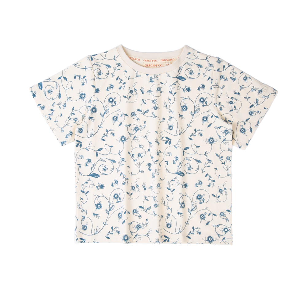 Oversized T-Shirt | Organic Cotton Jersey - Scandi Floral | Pre-Order SS27