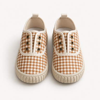 Sienna Gingham children's canvas slip-on shoes