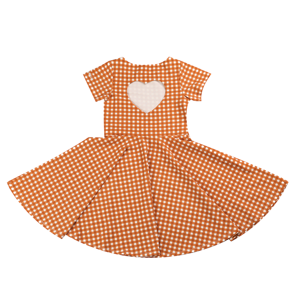 Sweetheart Twirl Dress | Organic Cotton Jersey - Sienna Gingham | GCO2260 | Pre-Order SS27