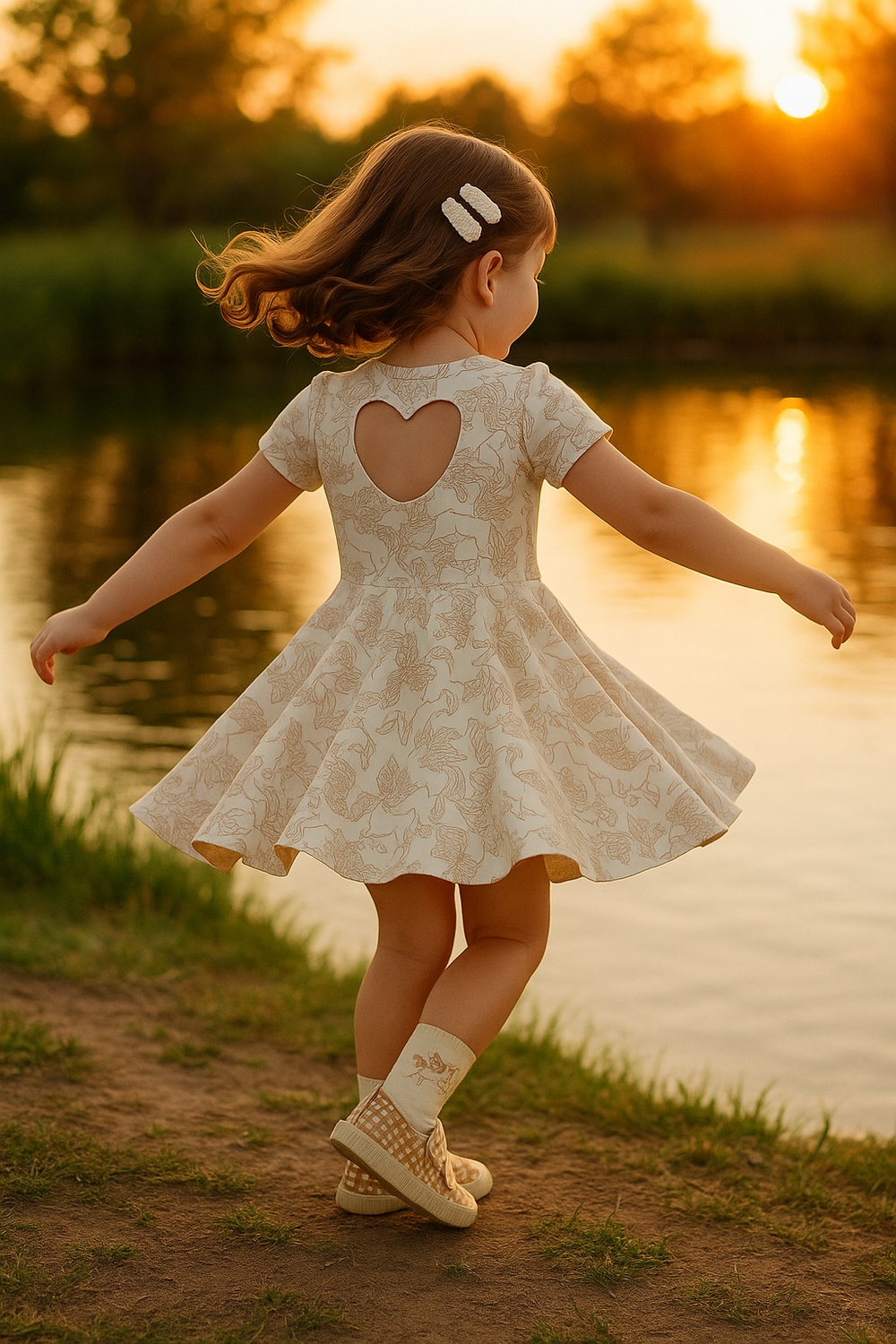 Sweetheart Twirl Dress | Organic Cotton Jersey - Pegasus