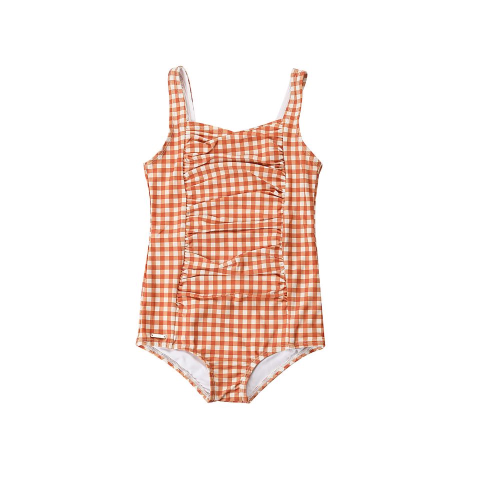 Vintage Girls 1 Piece Swimsuit | UPF + Recycled - Sienna Gingham | Pre-Order SS27