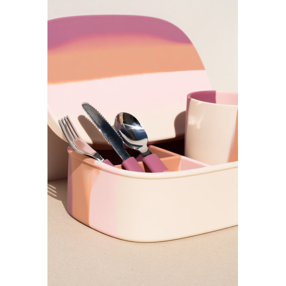 GRECH & CO. 3 Piece Cutlery Set | Color Splash Collection Tableware Mauve Rose Ombre