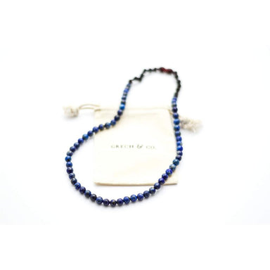 GRECH & CO. Adult Amber Necklace Jewelry Lapis Lazuli + Raw Cherry