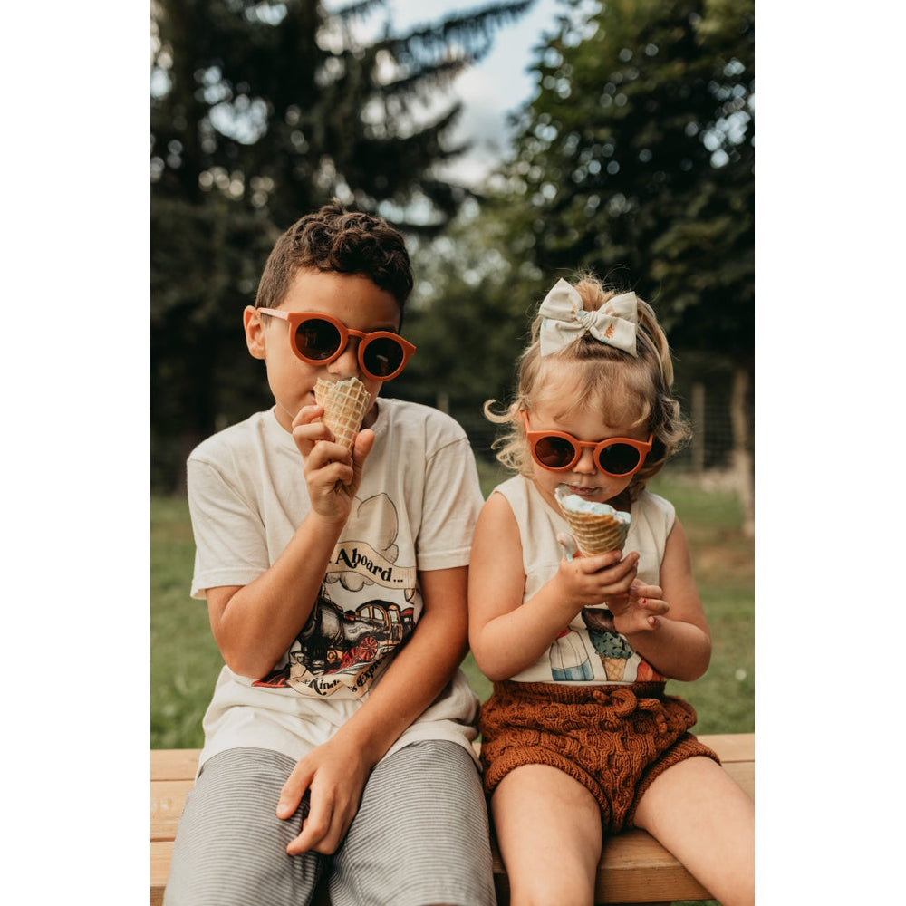 GRECH & CO. Classic: Recycled Plastic & Polarized Sunglasses - Child Sunglasses Rust