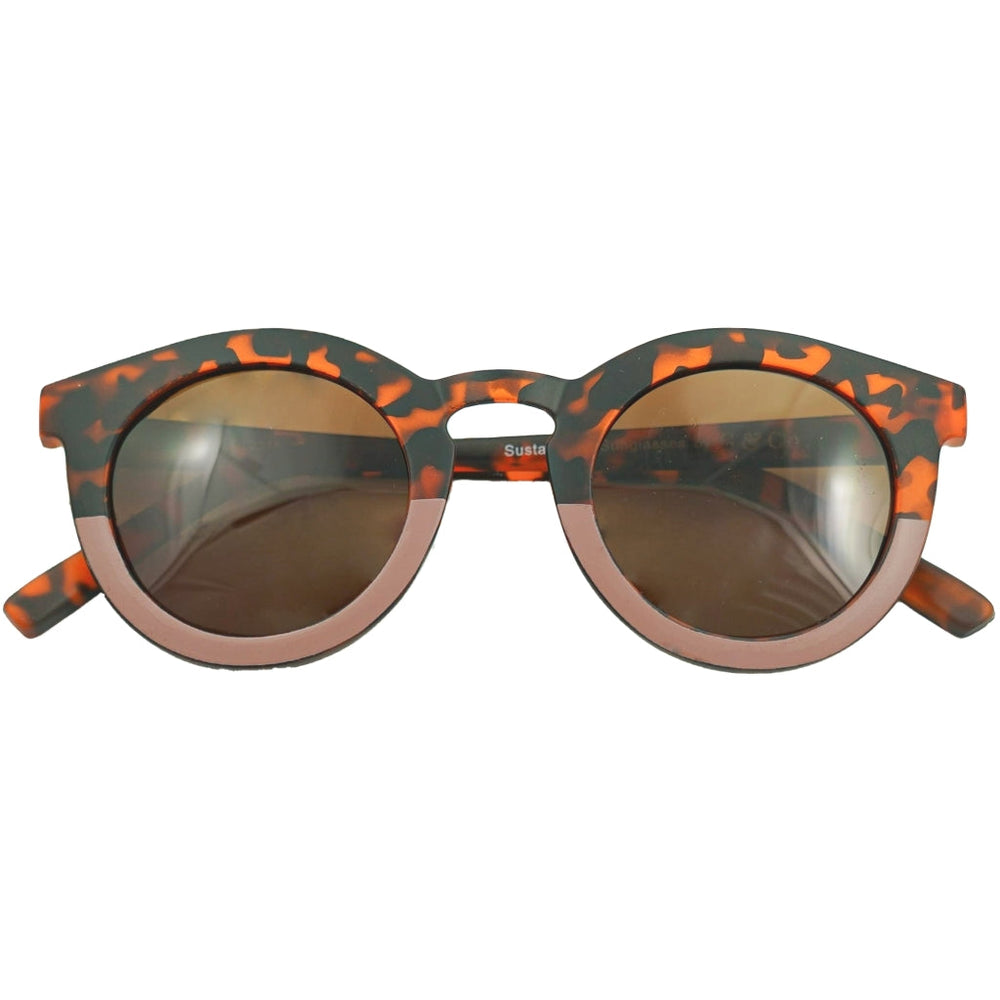 GRECH & CO. Classic: Recycled Plastic & Polarized Sunglasses - Child Sunglasses Tortoise+Burlwood
