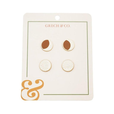 GRECH & CO. Enamel Earring-Kids set of 2 pairs Jewelry Moon+Sun
