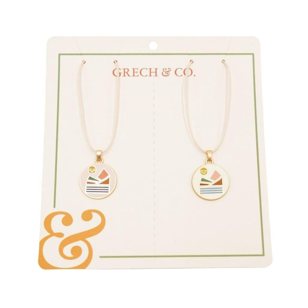 GRECH & CO. Enamel Necklace 2 pieces Jewelry Landscape