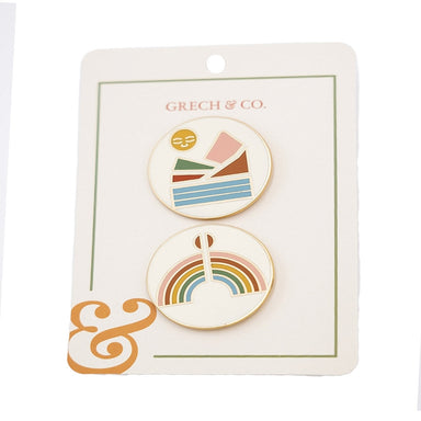 GRECH & CO. Enamel Pins set of 2 Jewelry Landscape+Rainbow
