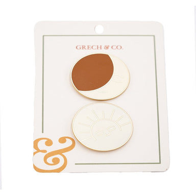 GRECH & CO. Enamel Pins set of 2 Jewelry Moon+Sun