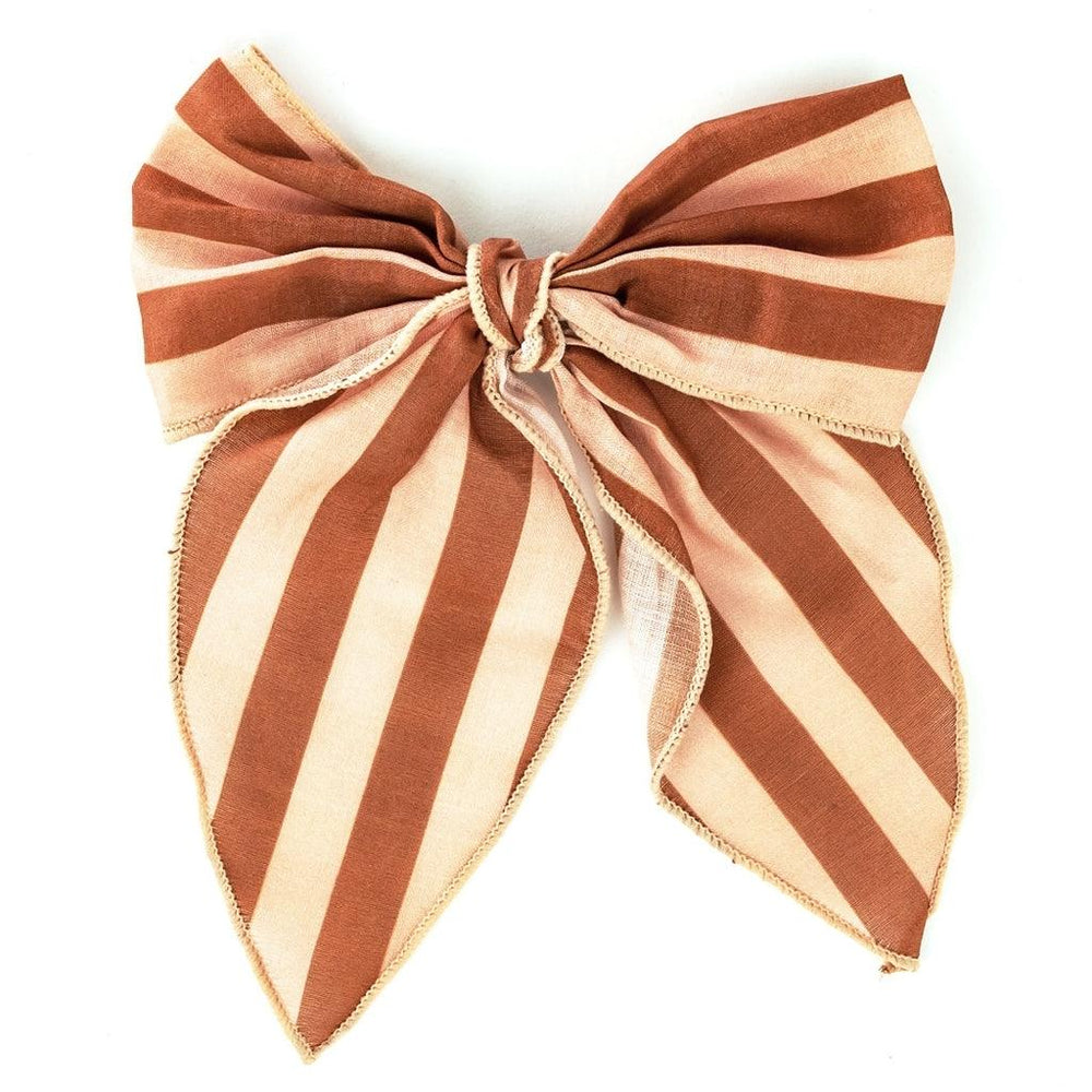 GRECH & CO. Fable Bow-Mid Size Hair accessories Stripes Sunset + Tierra