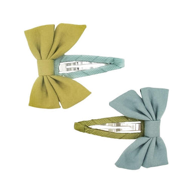 GRECH & CO. Fable Bow Clips set of 2 Hair accessories Chartreuse, Sky Blue