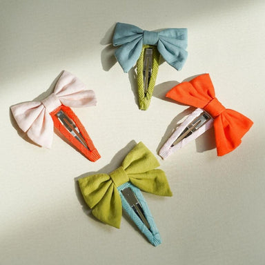 GRECH & CO. Fable Bow Clips set of 2 Hair accessories Tuscany+Desert Teal