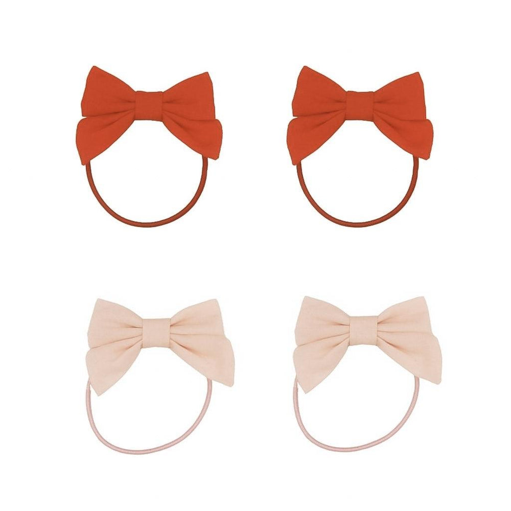 GRECH & CO. Fable Bow Ponies set of 4 Hair accessories Blush Bloom, Cajun Blossom