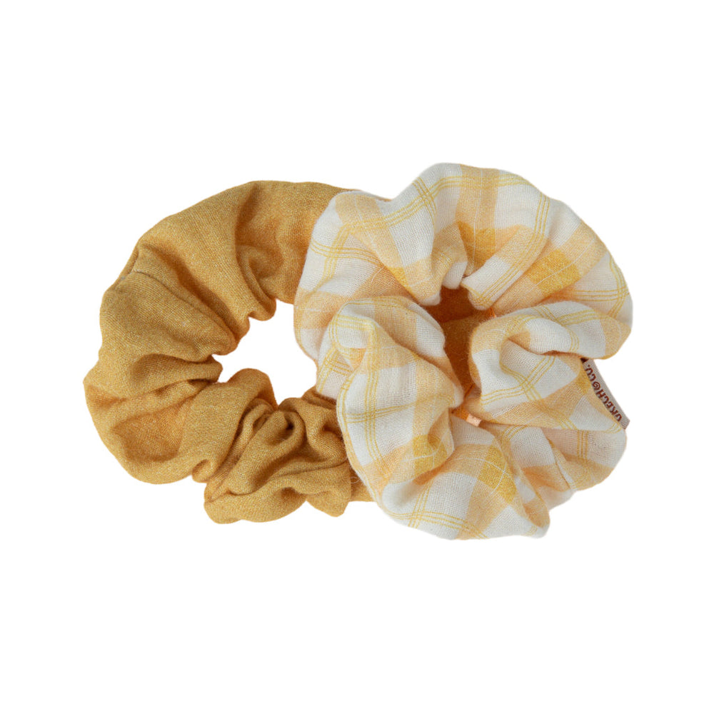 Hair Scrunchies | set of 2 - Buckwheat Plaid