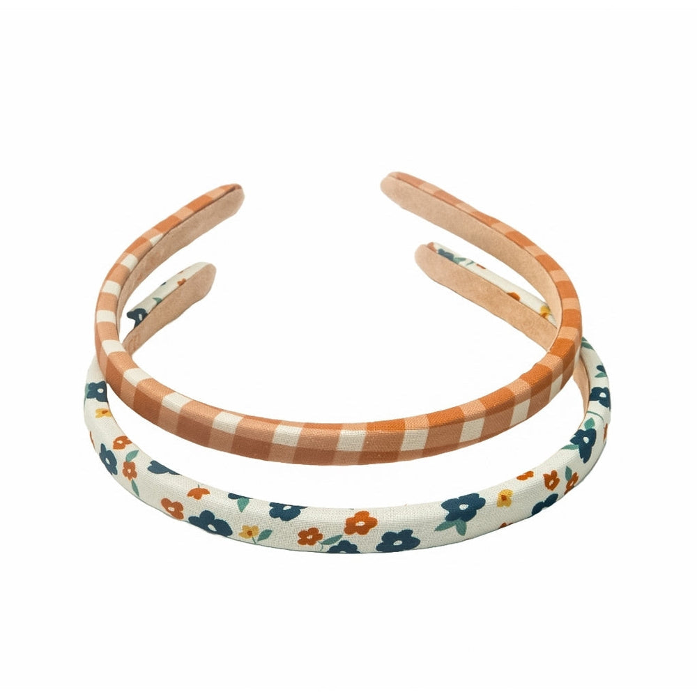 GRECH & CO. Headband Set of 2 Hair accessories Sienna Gingham + Meadow