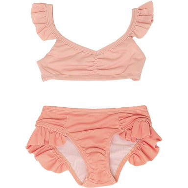 GRECH & CO. High Waist Bikini | UPF 50+ Swimsuit Recycled Clothing Blush Bloom, Coral Rouge