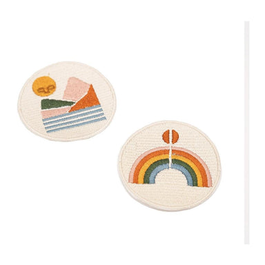 GRECH & CO. Iron On Patches Set of 2 Patches Landscape+Rainbow
