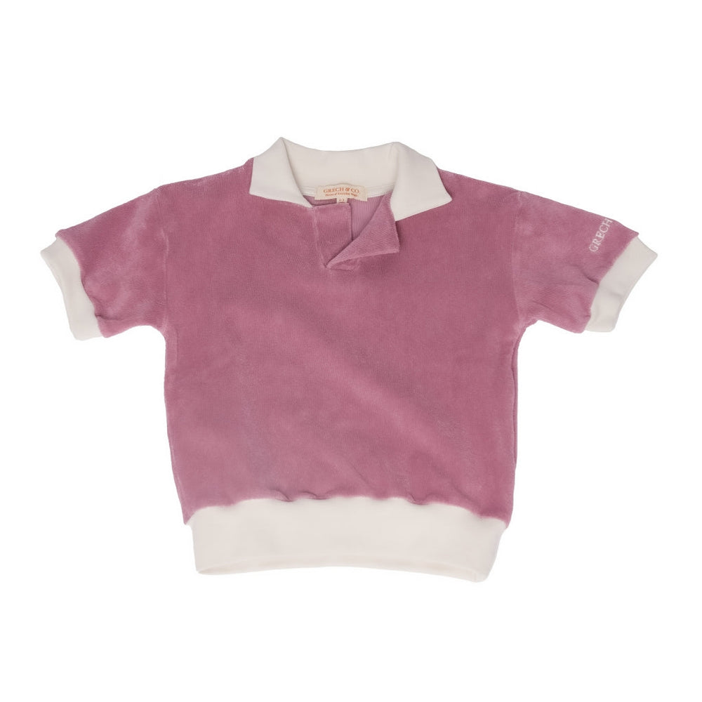 GRECH & CO. Retro Collared Shirt | GOTS Clothing Mauve Rose